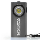STKR SlimJimmy USB-C Rechargeable LED Keychain Flashlight - 400 Lumens - Uses Built-in 300mAh Li-ion Battery Pack - Red or Grey