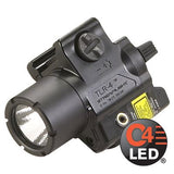 Streamlight TLR-4 Compact LED Weapon Light with Red Laser - Rail Locating Key Kit Fits Most Handguns or H&K USP Mounts - 125 Lumens - Includes 1 x CR2