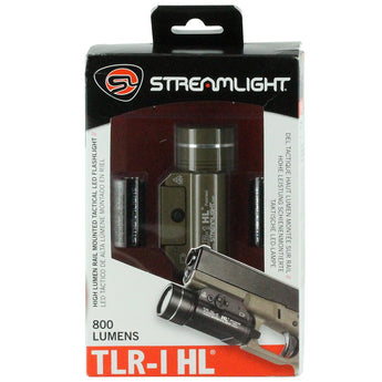 Streamlight TLR-1 HL Weapon Light - with optional Long Gun Kit or Earless Version - Black, Flat Dark Earth, or Flat Dark Earth Brown