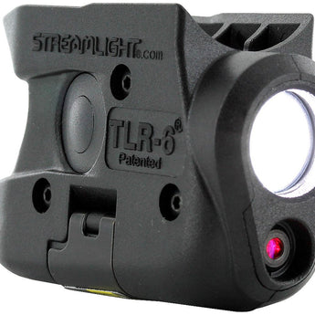 Streamlight TLR-6 Subcompact LED Pistol Light with Red Laser - Choice of Gun Mount - 100 Lumens - Includes 2 x CR1/3Ns