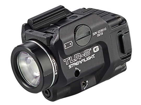 Streamlight TLR-8G Low-Profile Rail Mounted Weapon Light With Green Laser- 500 Lumens - Includes 1 x CR123A - Box (69430)