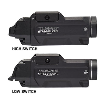 Streamlight 69470 TLR 10 Flex LED Weapon Light - 1000 Lumens - Includes 2 X CR123A, High Switch, Low Switch and Key Kit - Black