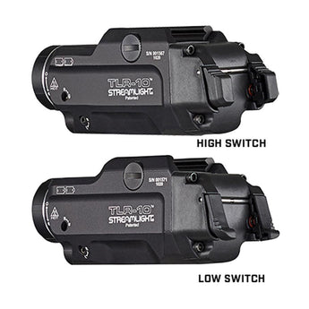 Streamlight 69470 TLR 10 Flex LED Weapon Light - 1000 Lumens - Includes 2 X CR123A, High Switch, Low Switch and Key Kit - Black