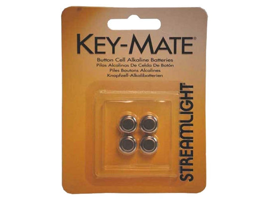 Streamlight 72030 LR 44 Alkaline Coin Cells - Key-Mate Replacement Batteries - 4 pack