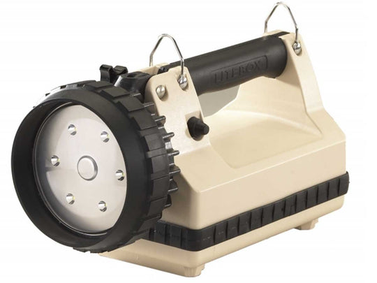 Streamlight E-Flood LiteBox 45817 Rechargeable Lantern with AC/DC Charger - Power Failure System - 6 x C4 LEDs - 615 Lumens - Includes 6V 12Ah SLA - Beige