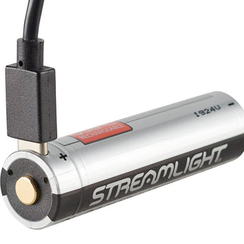 Streamlight 22102 SL-B26 USB 18650 2-Pack 2600mAh 3.7V Protected Lithium Ion (Li-Ion) Button Top Battery With Built-In USB Charger - 2-pack