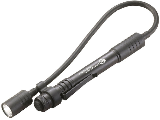 Streamlight Stylus Pro Reach 66418 Penlight with Flexible Cable - White C4 LED - 38 Lumens - Includes 2 x AAAs - Black