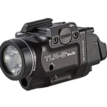 Streamlight TLR-8 Sub LED Weapon Light with Red or Green Laser - 500 Lumens - Glock, Sig Sauer, 1913, SA Hellcat Rail Compatibility - Includes 1 x CR123A