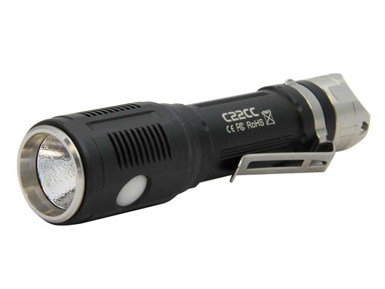 Sunwayman C22CC Rechargeable LED Flashlight - CREE XM-L2 U2 LED and CREE XP-G2 R5 LED - 820 Lumens - Uses 1 x 18650 or 2 x CR123A or 2 x 16340