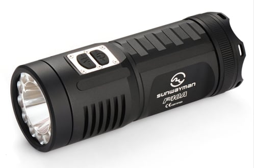 Sunwayman F40A Tri-Color Flashlight with Diffuser - CREE XM-L2 LED - Red, Blue and White LEDs - 880 Lumens - Uses 4 x AAs