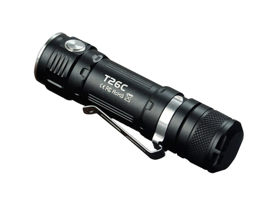 Sunwayman T26C Ultra-Compact Side Switch Tactical Flashlight - CREE XM-L2 U3 LED - 800 Lumens - Uses 1 x 18650, 2 x CR123As/16340s - Champagne