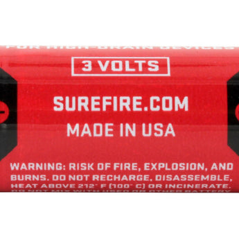 SureFire SF123A (400PK) CR123A 1550mAh 3V Lithium Primary (LiMNO2) Button Top Batteries - Box of 400