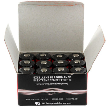 SureFire SF123A (12PK) CR123A 1550mAh 3V Lithium Primary (LiMNO2) Button Top Batteries - Box of 12