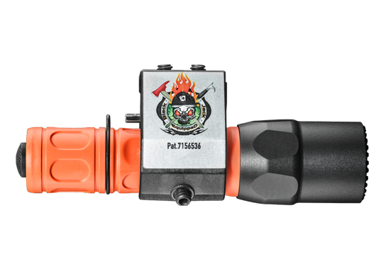 Surefire G2X Pro - 6 V - Dual Stage 50/320 Lu - Wh Led - Fireman Orange Polymer & Alum - Black - Click Style Switch - With Black Jack 005 Helmet Mount