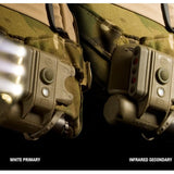 SureFire HL1-B Tactical Helmet Light with 3 x White, 2 x Infrared and 1 x Infrared IFF LEDs - 19.2 Lumens - Includes 1 x CR123A - Desert Tan (HL1-B-TN)