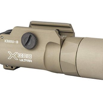 SureFire X300U-B LED Weapon Light with T-Slot Mounting Rail - Fits Picatinny Railed Handguns, Long Guns - 1,000 Lumens - Includes 2 x CR123As - Black or Tan