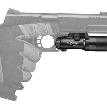 SureFire X300U-B LED Weapon Light with T-Slot Mounting Rail - Fits Picatinny Railed Handguns, Long Guns - 1,000 Lumens - Includes 2 x CR123As - Black or Tan