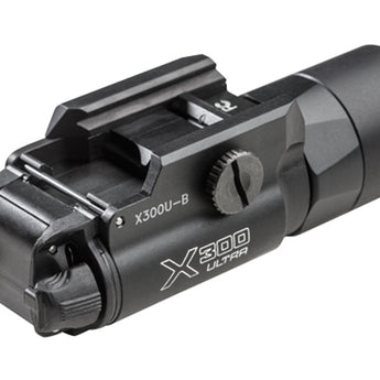 SureFire X300U-B LED Weapon Light with T-Slot Mounting Rail - Fits Picatinny Railed Handguns, Long Guns - 1,000 Lumens - Includes 2 x CR123As - Black or Tan
