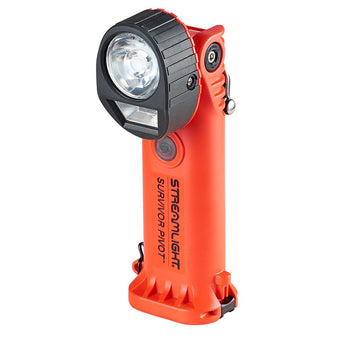 Streamlight Survivor Pivot LED Flashlight - 325 Lumens - Choose 3 x AA Alkaline or Li-ion Battery Pack - Optional AC/DC Charger - Orange or Yellow