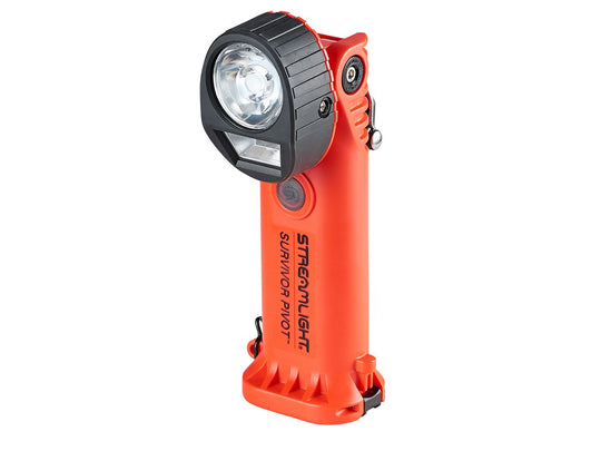 Streamlight Survivor Pivot USB Magnet LED Flashlight - 325 Lumens - USB Cord - Includes 1 x SL-B26 - With Non-Magnetic or Magnetic Clip - Yellow or Orange