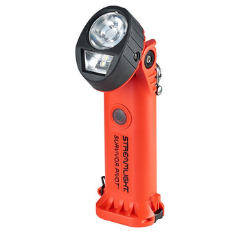 Streamlight Survivor Pivot LED Flashlight - 325 Lumens - Choose 3 x AA Alkaline or Li-ion Battery Pack - Optional AC/DC Charger - Orange or Yellow