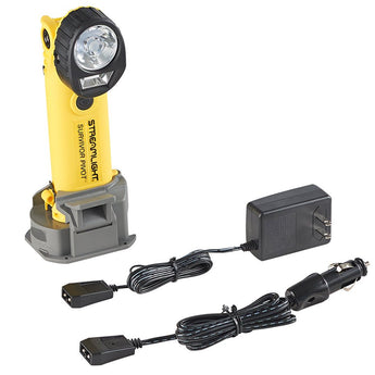 Streamlight Survivor Pivot LED Flashlight - 325 Lumens - Choose 3 x AA Alkaline or Li-ion Battery Pack - Optional AC/DC Charger - Orange or Yellow