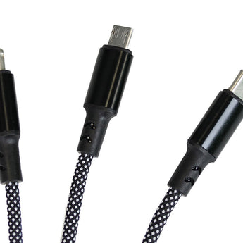 SZX 3-in-1 Universal Charging Cable - with Lightning, Micro-USB, and USB-C