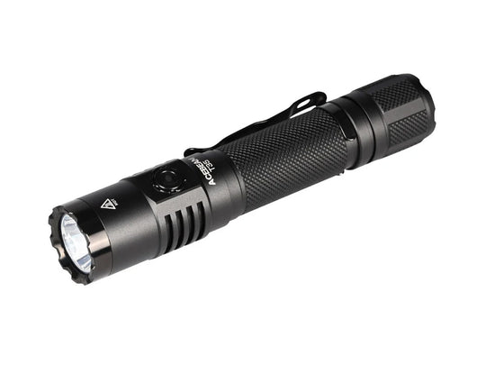 Black Acebeam T35 USB-C Rechargeable LED Flashlight - Angled View