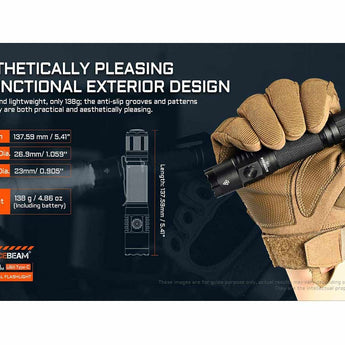 Acebeam T35 USB-C Rechargeable LED Flashlight - 1900 or 1600 Lumens - Cool or Neutral White Luminus SFT40 - Includes 1 x 18650 - Black or Coyote