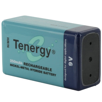 Tenergy 10001 9V 250mAh 8.4V Nickel Metal Hydride (NiMH) Battery with Snap Connector - Bulk