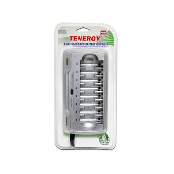 Tenergy TN145 8-Bay Timed Battery Charger for NiMH or NiCd, AA or AAA Batteries