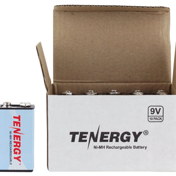 Tenergy 10001 9V 250mAh 8.4V Nickel Metal Hydride (NiMH) Battery with Snap Connector - Bulk