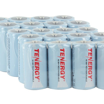 Tenergy 10200 C-cell (20PK) 5000mAh 1.2V Nickel Metal Hydride (NiMH) Button Top Batteries - 20-Pack
