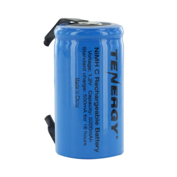 Tenergy 10203-C-cell 5000mAh 1.2V Nickel Metal Hydride (NiMH) Battery with Solder Tabs for Building Packs