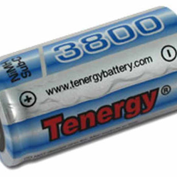 Tenergy 10518-1 Sub C 3800mAh 1.2V Nickel Metal Hydride (NiMH) Flat Top Batteries with or without Tabs - Bulk