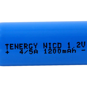 Tenergy 4/5A 1200mAh 1.2V NiCd Rechargeable Flat Top Battery - Side Shot