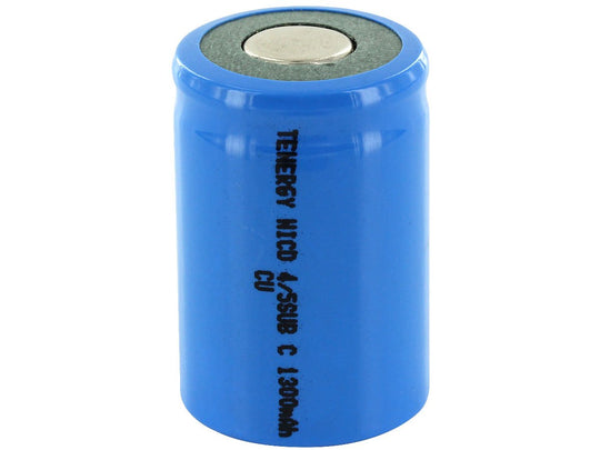 Tenergy 20303-1 4/5 Sub C 1300mAh 1.2V Nickel Cadmium (NiCd) Battery with or without Tabs - Bulk
