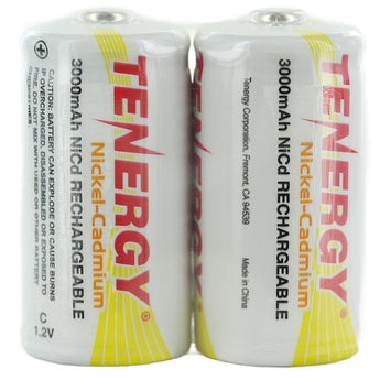Tenergy 20400 C-cell 3000mAh 1.2V Nickel Cadmium (NiCd) Button Top Battery - Bulk