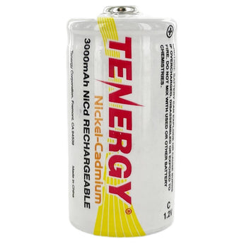 Tenergy 20400 C-cell 3000mAh 1.2V Nickel Cadmium (NiCd) Button Top Battery - Bulk