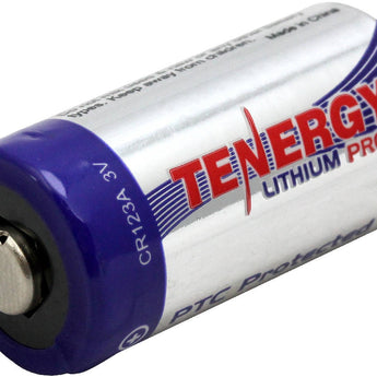 Tenergy Propel CR123A 1400mAh 3V Lithium Photo Battery - Angle Shot