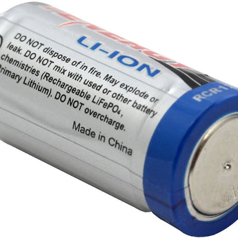 Tenergy RCR123A 3.0V 600mAh Rechargeable Li-Ion Battery - Bottom Terminal
