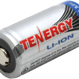 Tenergy RCR123A 3.0V 600mAh Rechargeable Li-Ion Battery - Angle Shot