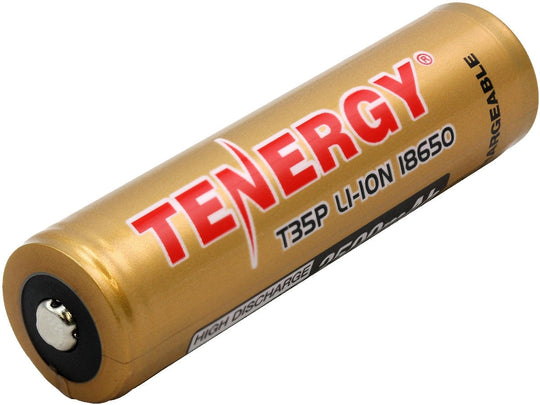 Tenergy 31777 18650 3500mAh 3.6V Protected Lithium Ion (Li-ion) Button Top Battery - 2-Pack Plastic Box