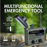 Tenergy 58063 Multi-Functional Hand Crank Weather Radio with LED Flashlight