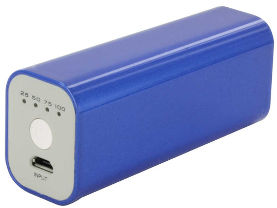 Tenergy 5V 2600mAh Mini Power Bank Charger with USB Cable - Blue (51034)