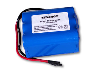 Tenergy 18650 6600mAh 7.4V Protected Lithium Ion (Li-ion) Bare Leads Battery - Bulk (31008)