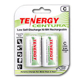 Tenergy Centura LSD 10207 C-cell 4000mAh 1.2V Nickel Metal Hydride (NiMH) Button Top Batteries - 2 Piece Retail Card
