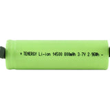 Tenergy 30001 14500 800mAh 3.7V Unprotected Lithium Ion (Li-ion) Flat Top Battery - With or Without Tabs - Bulk