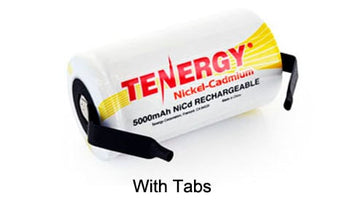 Tenergy 20501-1 D-cell 5000mAh 1.2V Nickel Cadmium (NiCd) Battery with or without Tabs - Bulk
