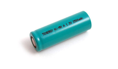 Tenergy 10704 A-cell 2500mAh 1.2V Nickel Metal Hydride (NiMH) Flat Top Battery - Bulk